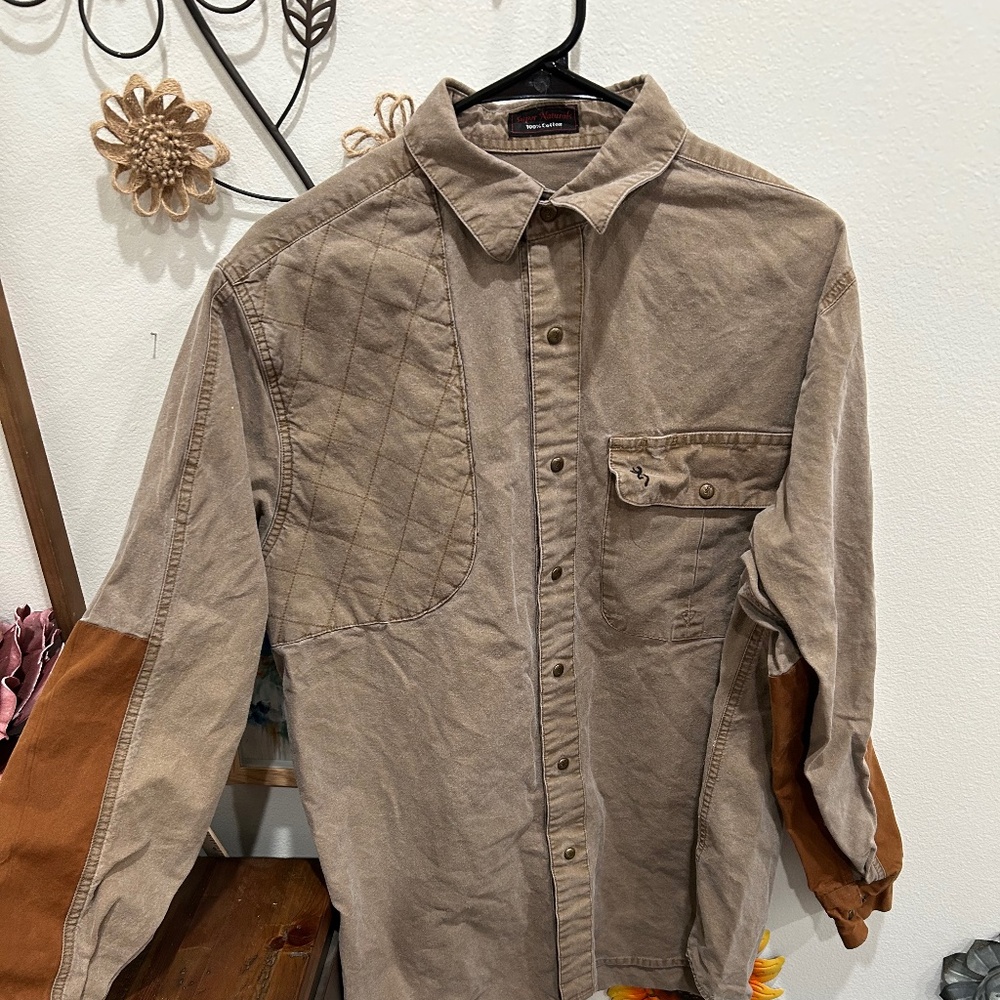 Men's Browning Super Naturals Canvas Hunting Shirt, Size L